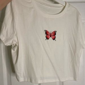 butterfly crop top-ZAFUL SIZE XL